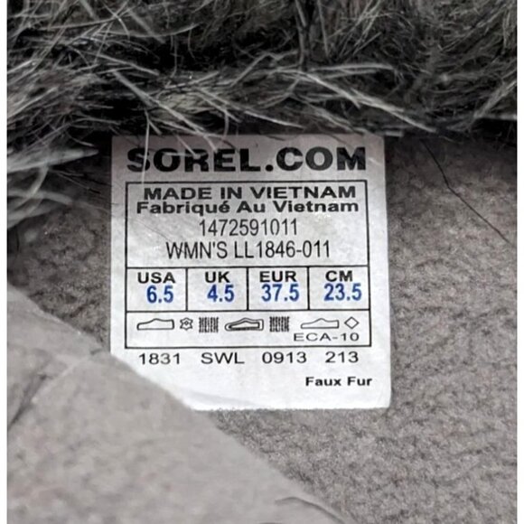 NWOT SOREL Tofino Black Waterproof Quilted Round Toe Lace Up Snow Boots Sz 6.5 - Picture 3 of 10